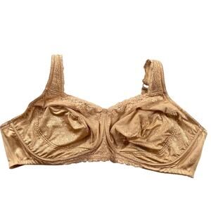 Comfortchoice Bra 54C Beige Nude Tonal Floral Lace Side Wire Comfort Straps